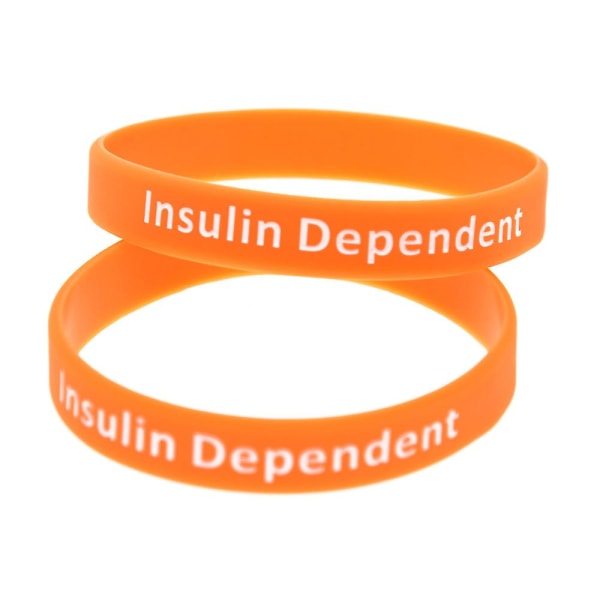 Preget type 1 diabetes insulinavhengig silikonarmbånd i flerfarger