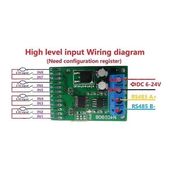 8Ch Input/Output Digital Switch TTL LvTTL CMOS RS485 IO Kontrol Modul Modbus Rtu Board til PLC Rela