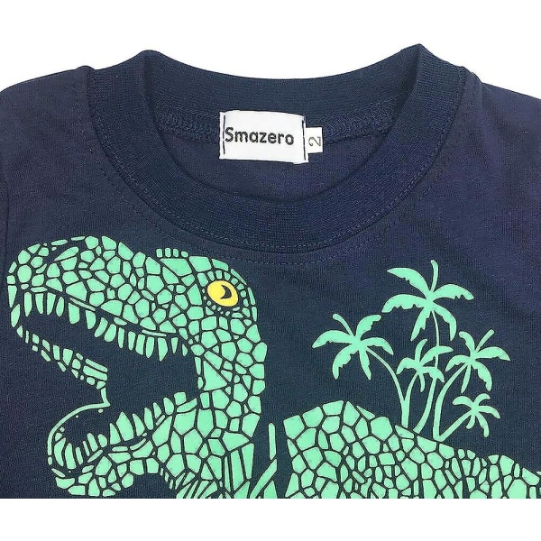Pojkpyjamas Set Dinosaurie Tryck Barn Pyjamas Långärmad Bomull Sovkläder Toppar & Byxor Nattkläder Barn Outfit