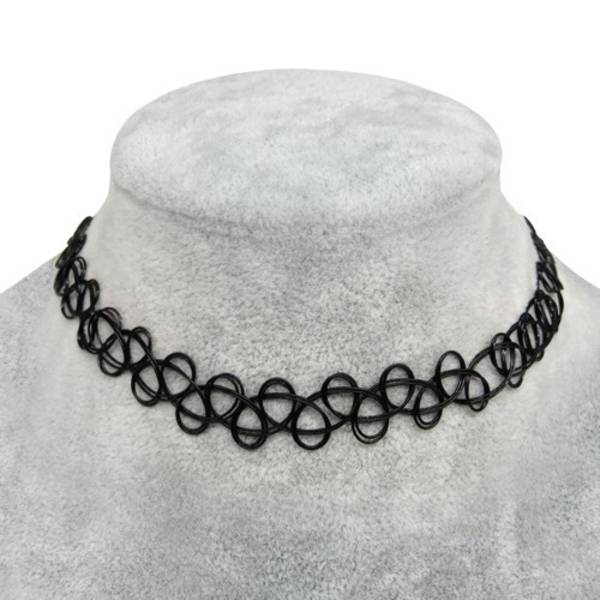 2-pakning choker-halsbånd - One Size Black and White Box Red One Size
