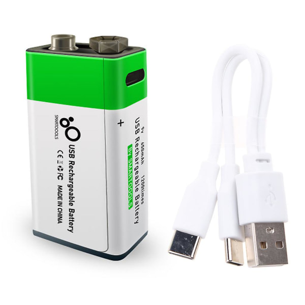 9v Li-ion Genopladeligt Batteri 650mah Type-c Usb Lithium Li Ion 9v Batterier