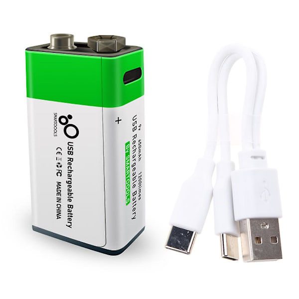 9v Li-ion Uppladdningsbart Batteri 650mah Typ-c Usb Litium Li Ion 9v Batterier