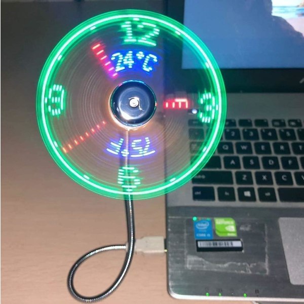 Uusi USB kellotuuletin, jossa on reaaliaikainen kello ja lämpötilan näyttötoiminto