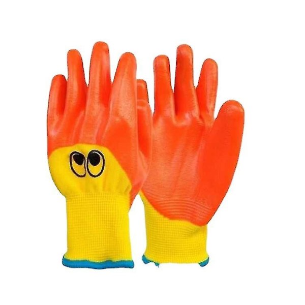 Children's Gardening Gloves - Size 5, 1 Pair in Orange (4-7 Years)