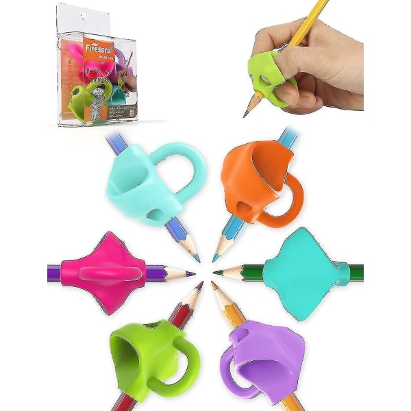 Blyantgrep, Assorterte Skrivehjelp Grip Trener Holdningskorrigering Fingergrep (4 stk)