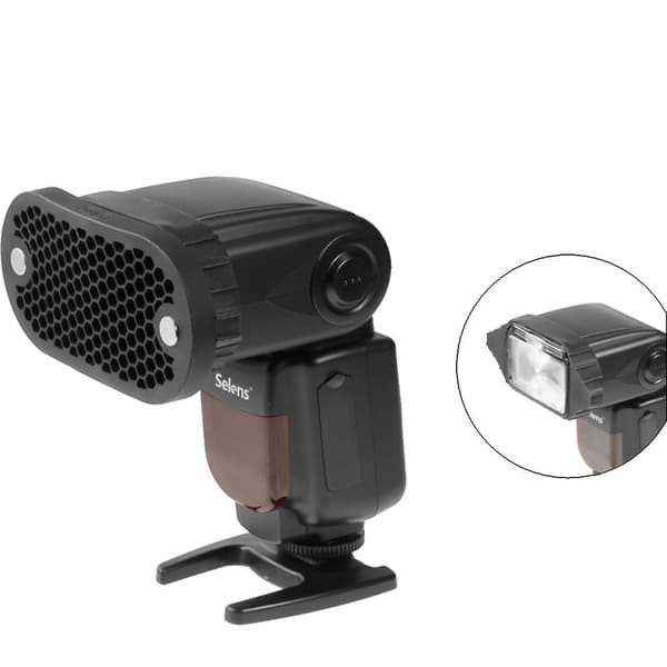 Mini Svart Magnetisk Silikon Honningkakegitter Deksel Diffusor Reflektor For Selens Blits Speedlight Tilbehørsett