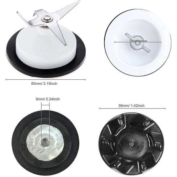 For KitchenAid 4-bladet blenderblad og blenderkobling med skiftenøkkel