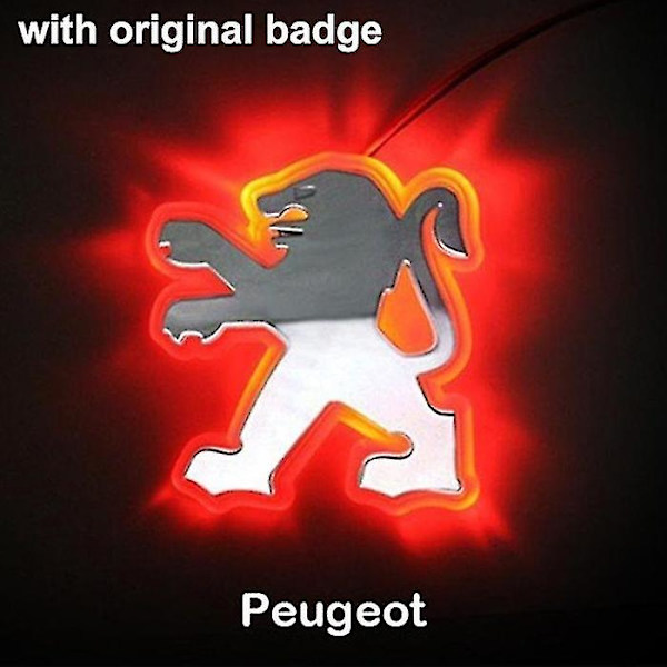 1 stk. 2D LED-bilbaglygtelogoemblem baggrundsbelysning til Pe