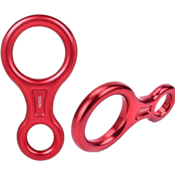 Redningsfigur 8 Descender Klatreudstyr Nedkørselsudstyr 35KN/3500kg 7075 Aluminiumlegering Riggingplade til Klatring Sikring og Rappelling Enhed