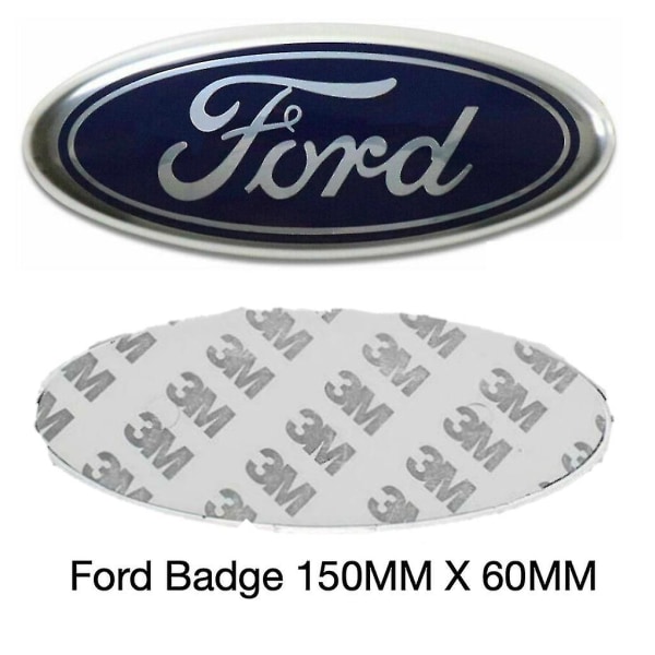 150mm X 60mm Ford-merkki, sininen/hopea, etu- ja takalogo, Mondeo, Transit, Focus