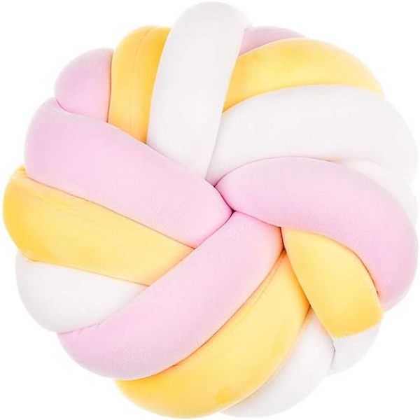 Knude Pude 14X14 Dekorationspuder til Sofa Stol Pude Sofa Kno pink white yellow
