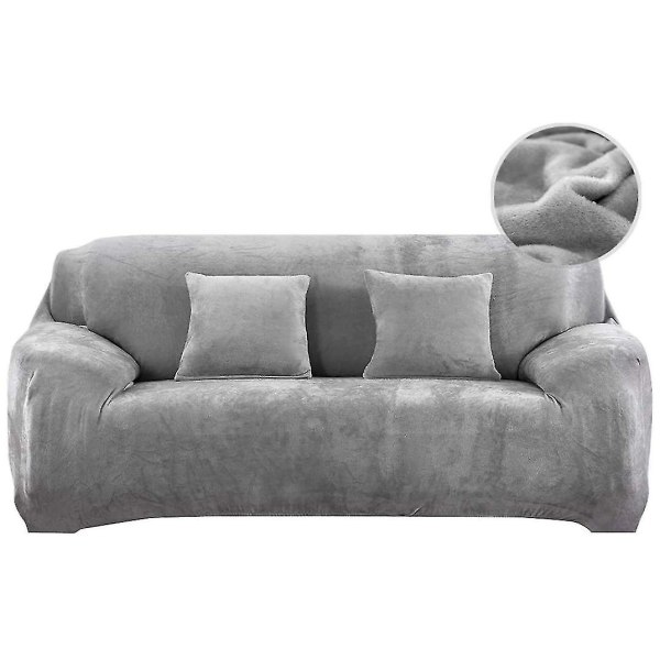 Sofa Cover, Stretch Sofa Covers 2 Seater Thick Sofa Slipcover Velvet Easy Fit Elastic Fabric Sofa Protector Couch Pet Protector(gray)