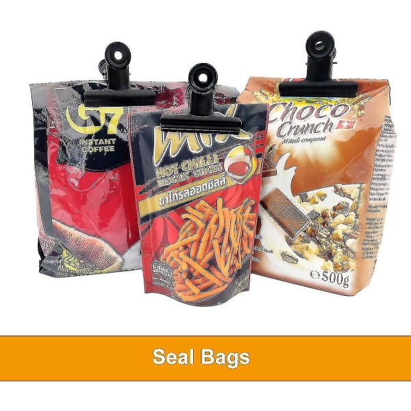 Store sorte Bulldog Binder Papirclips/metal hængselklemme filklemmer til håndværk, tasker, tegninger (12 stk., sort