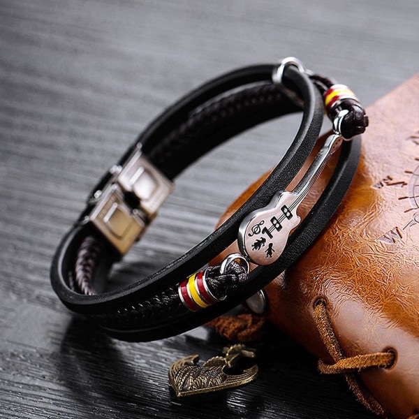 Herrearmbånd Flettet Reb Armbånd Håndled Manchet Bangle Læder Vævet Bangle
