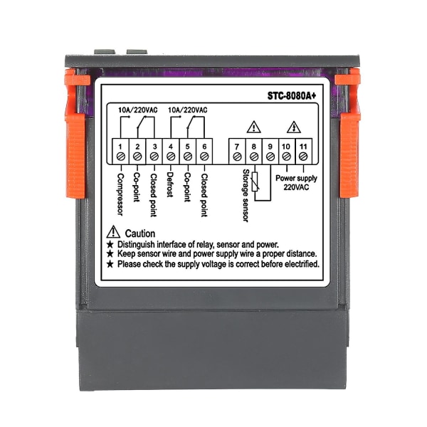 Digital temperaturregulator Stc-8080a+ Kjøleskap termostat for kjøleskap Automatisk avriming med Ntc sensorprobe 220v