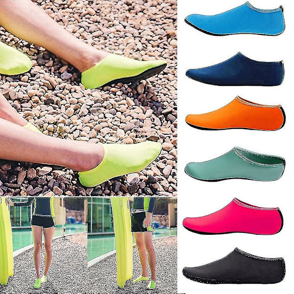 Unisex vannsko svømming dykking sokker sommer aqua strand sandal flat sko sjøkanten sklisikker sneaker sokker tøffel Navy Blue 32-33 S