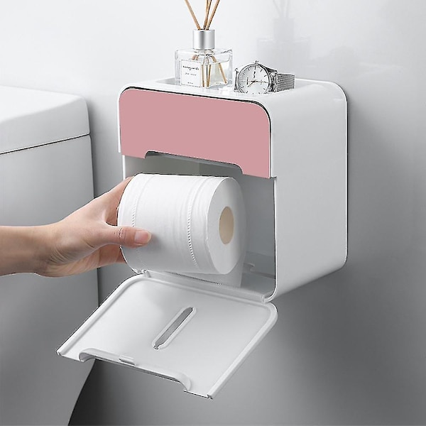 Yksinkertainen ja luova WC-paperiteline ilman reikää, vedenpitävä rullapaperiteline, seinälle kiinnitettävä kotitalouksien luova paperiteline
