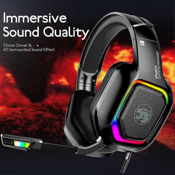 Wired Gaming Headset Headset Rgb Led Light Headset (pink)