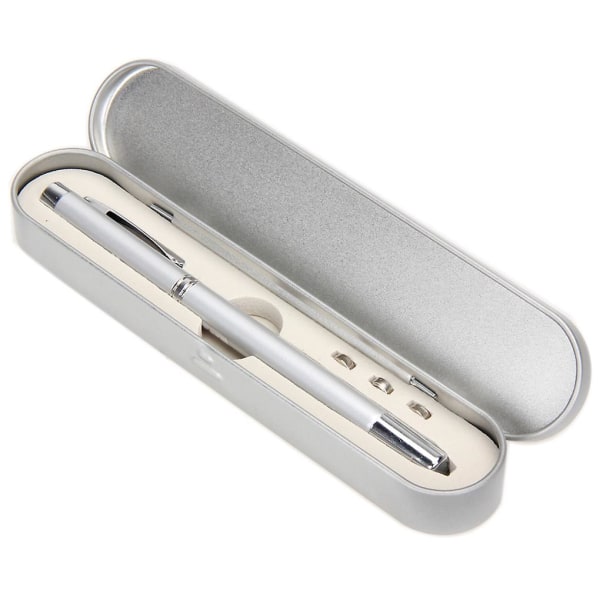 5-i-1 Retractable Led Pointer 0,5mm Ballpoint Pen Multifunksjon Hjem