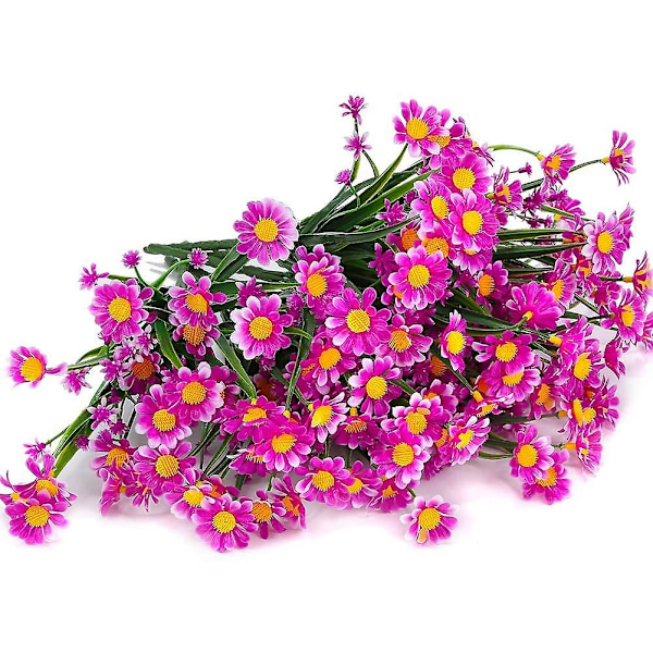 Kunstig blomst. 4 stk. kunstig plastblomst. Udendørs UV-bestandig grønt
