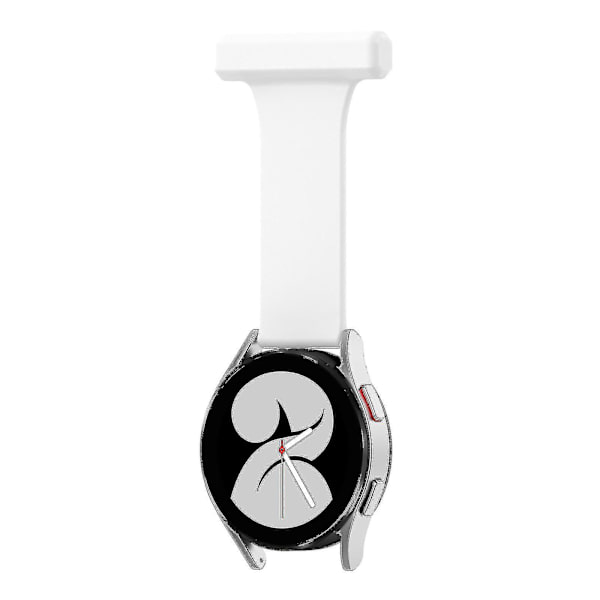 Silikonklockarmband 20 mm för Garmin Vivomove Style med sjuksköterskeficka och nålfäste White