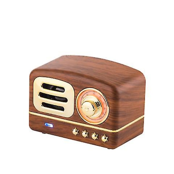 Bærbar Bluetooth Stereo Højttaler, Forbedret Bas Retro Trådløs Retro Højttaler, Med Tf-Kortslot (Lysebrun)