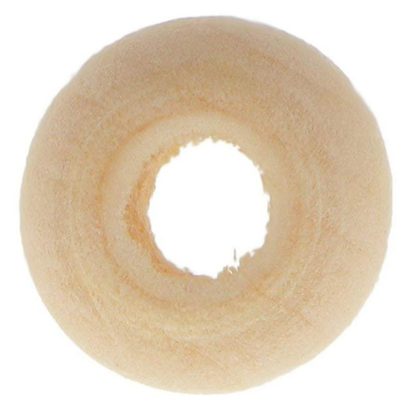 1 pakkaus 20 pyöreää yksittäistä reikää luonnonpuuhelmiä - 12 mm