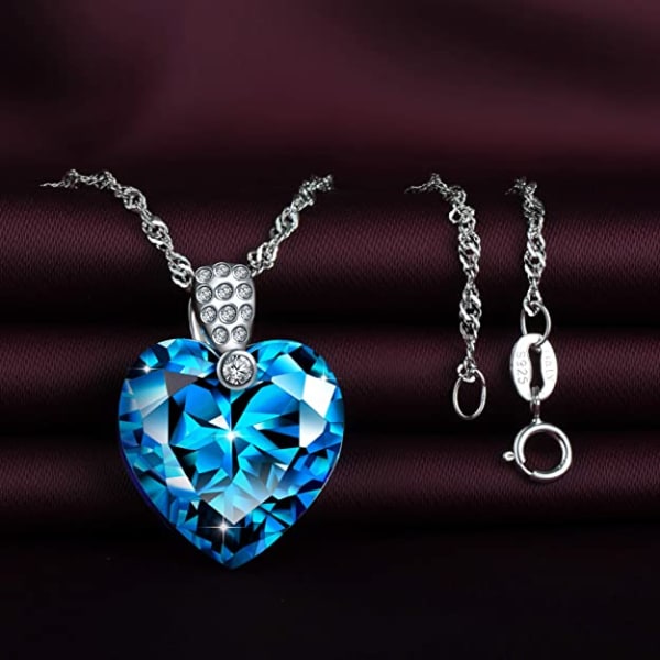 Naisten kaulakoru, sydämenmuotoinen riipus "Ocean Heart" sininen