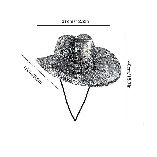 Disco-pallocowboy-hattu, peilipallocowboy-hattu, polttarit polttarit hattu
