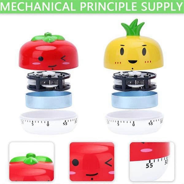 Roterende Verktøy Eggkoker Timer Nyhet Kjøkken Timer Grønnsak Dyr Matlaging Timer Digital Egg Timer Cupcake Timer Rød