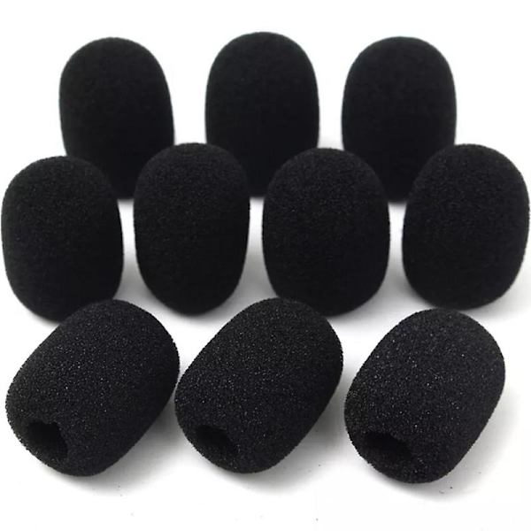 100 stk. Mikrofon Headset Grill Vindskærm Svampe Skum Sort Mikrofon Dæksel 30mmx8mm