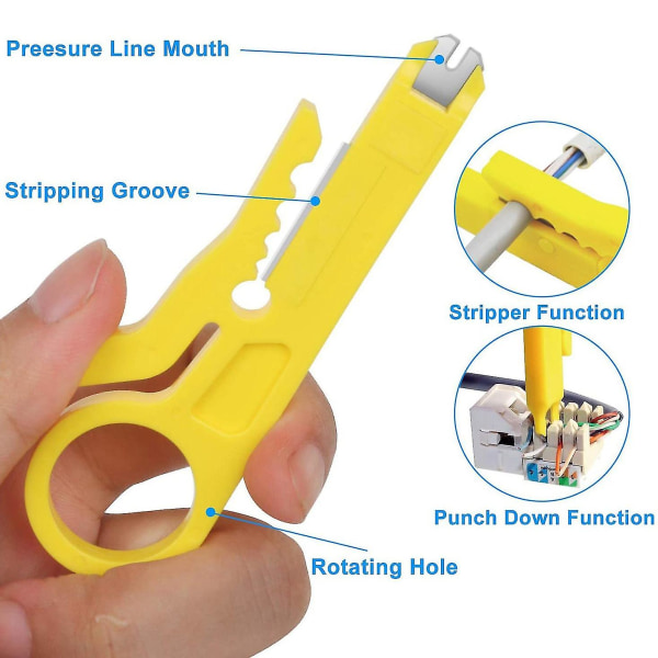 Netværkskabel Tester Rj45 Crimp Tool Kit Cat5 Cat5e Ethernet Crimp Tool, Rj-11, 6p/rj-12 Crimp,