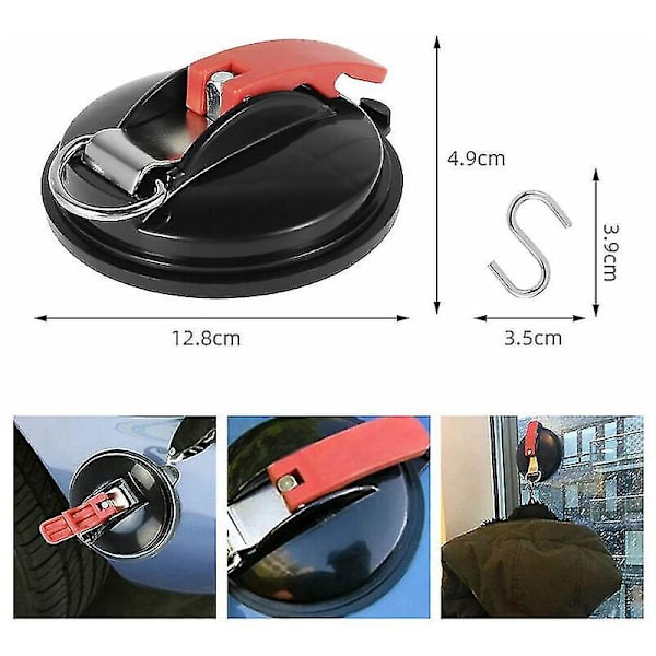 2 x Max. 22 kg Funkts-auto-saugnapf til solsejl og køretøjsafdækning, sort