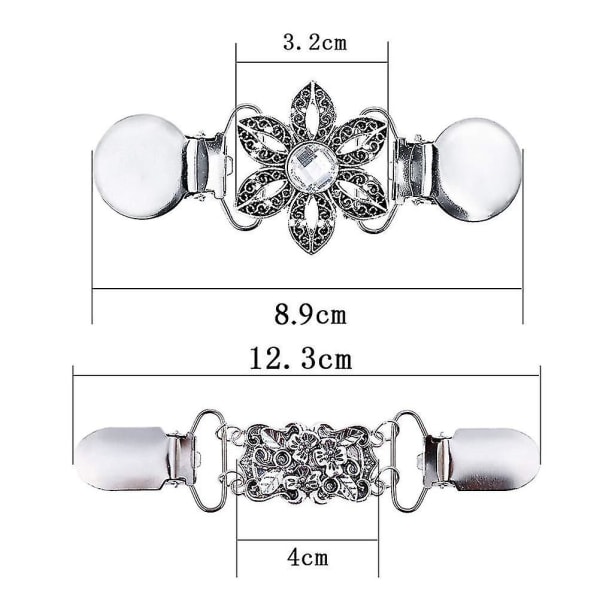3-delt legering damegenser klips cardigan lenke roseformet spenne krage klips genser tilkobling brosje