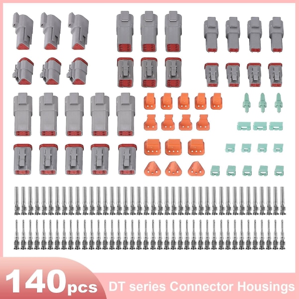 140 stk Deutsch Dt-serie vanntett ledningskontaktsett med pinnerboks