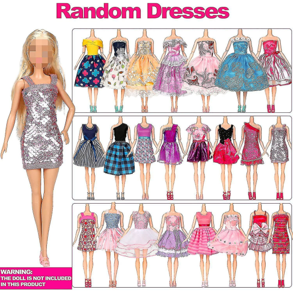 50 stk/sett Barbie-dukkekjoler Skosmykker Klær Tilbehør Dress Up Game For 30cm Dukke