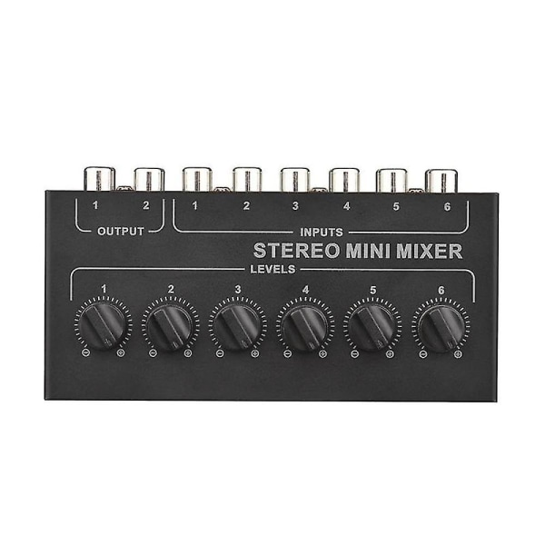 Cx600 Mini Stereo 6-kanals passiv mikser Rca bærbar lydmikser 6 inn 2 ut stereodistributør Vo