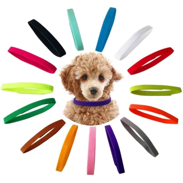 15 farger Whelping Puppies Id Pet Hunde Kattehalsbånd Myk Justerbar