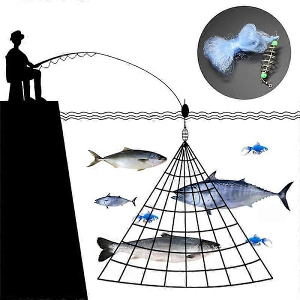 Fôrkaster for fiskefelle Fiskenettfelle Mesh Lysende Perle Netting Sjøfiskenett Takle Design Kobber