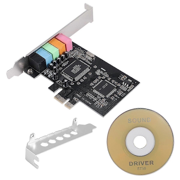 PCIe Lydkort 5.1, PCI Express Surround-kort 3D Stereo Lyd med Høy Lydytelse PC Lydkort CMI8738 Chip