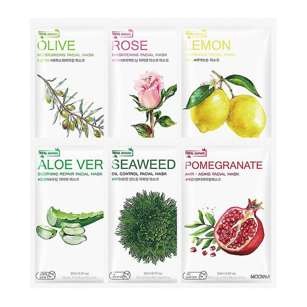 Renekton Granateple Sitron Aloe Vera Mask Frukt Botanisk Beroligende Hydrating Olive Rose Seaweed Mask 6