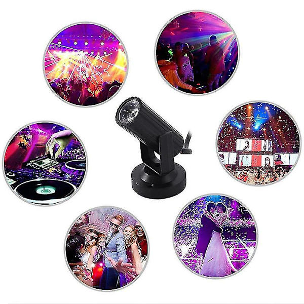 RGBW 1W LED Scenelys Spin Pinspot Lysstråle Spotlight Fest DJ Diskotek DMX