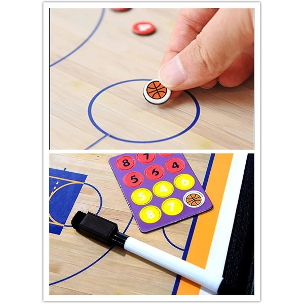 Basketball Coaching Board Coaches Udklipsholder Tactical Magnetic Board Kit med tør sletning, markør og lynlåspose