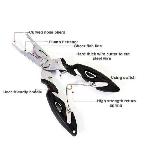 Fiskepliers Klippt Flätat Linje Bete Skärare Krokhjälp Verktyg Fiskeutrustning Fisk Snip Multifunktionell Klipp