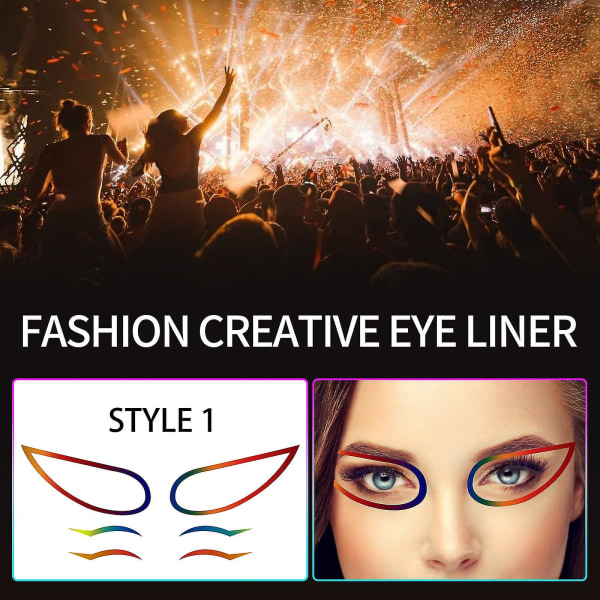 Fashion Creative Color Eyeliner-klistremerker Fest Nattklubb Bærbare Eyeliner-klistremerker