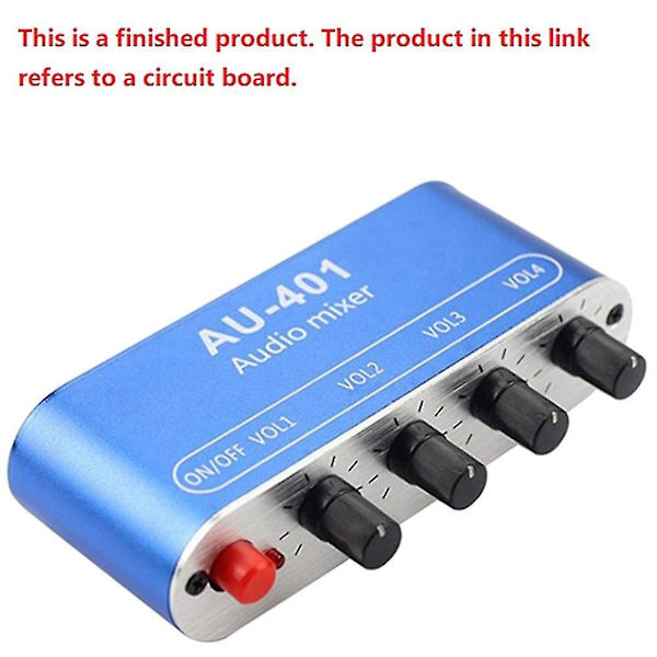 Stereo Mixer (4 ingångar 1 utgång) Individuellt styrda kort DIY hörlursförstärkarkort DC12V