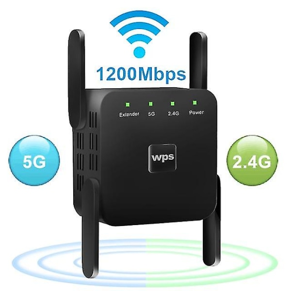 1200mbps langaton Wifi-vahvistin Repetidor Repeater Black EU plug