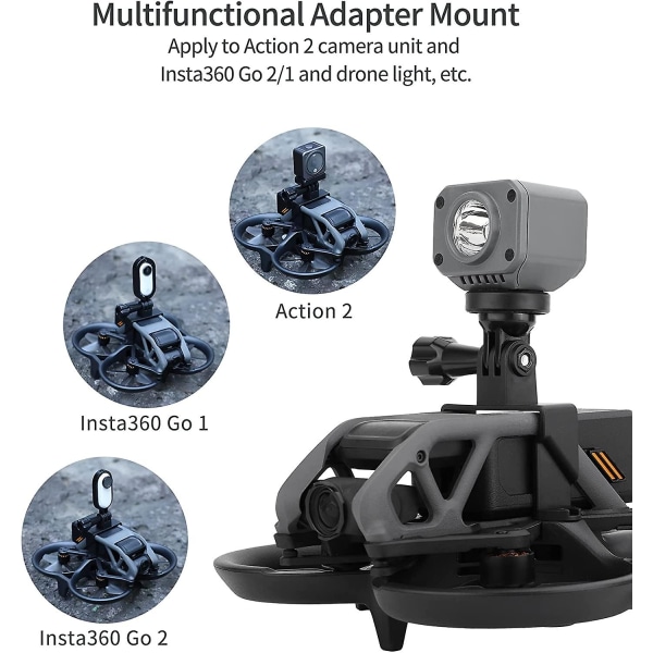 Kameramontering för Dji Avata, för actionkamerahållare adaptertillbehör, för Dji Avata/dji Action 2/insta360 Go 2/insta360 Go