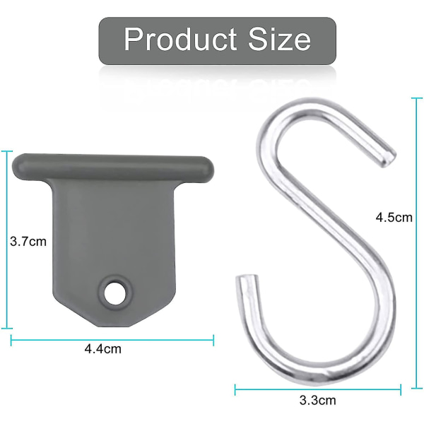 Markisekroker, 12 par Rv markisekrok-hengere sett, camping markisekroker, S-krok rustfritt stål for Keder Rail Keder Strip tilbehør for Rv campingvogn
