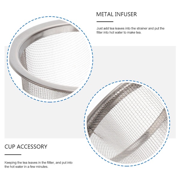 8 stk rustfritt stål te-filter metallinfuser robust te-str